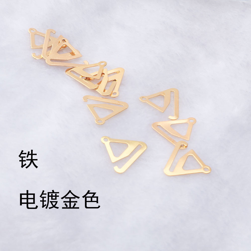 厂家直销铁金色内衣扣肩带扣9字扣八字片调节扣夏季新款内衣配饰