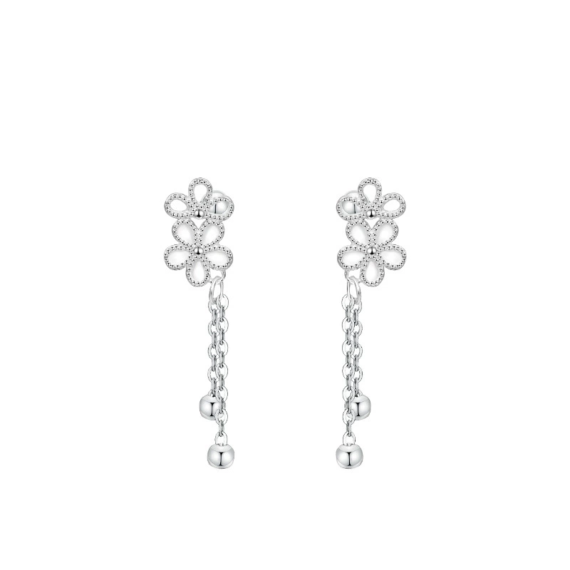 Симпатичные серьги с tassels для сна, серебро 999 образец, цветочный