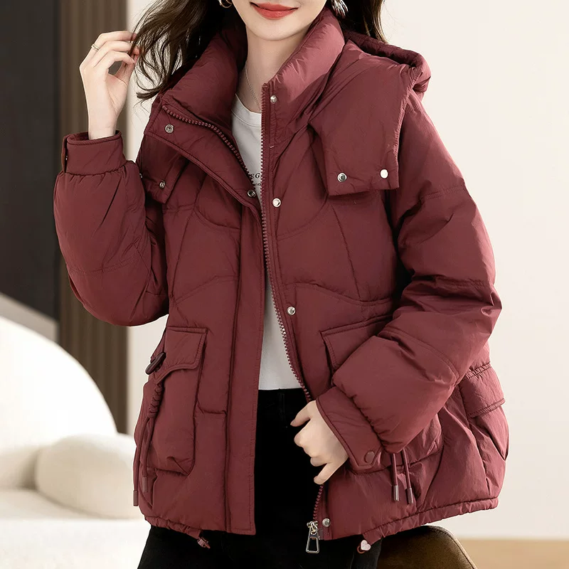 Winter down jacket with down, short hoody, Korean style