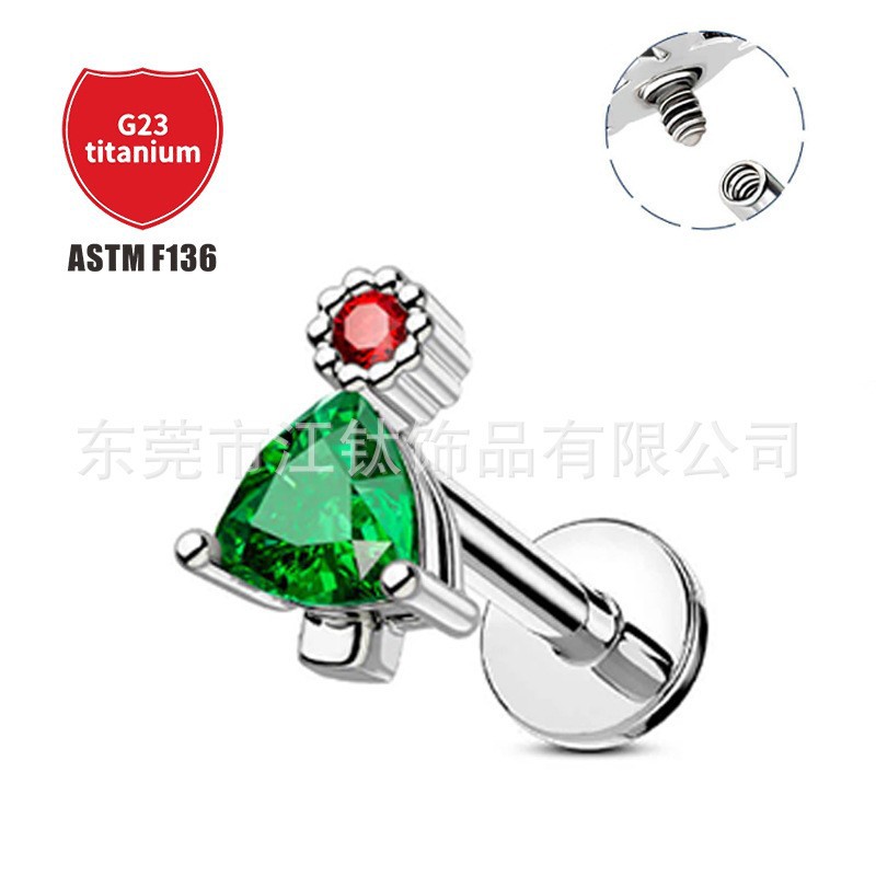 Pointed titanium steel lip stud product view