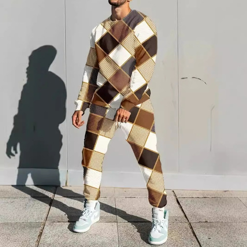 TUME Bestselling - Amazon 3D Digital Printing Loose Casual Gentle Men's Long-Sleeve Long Pants