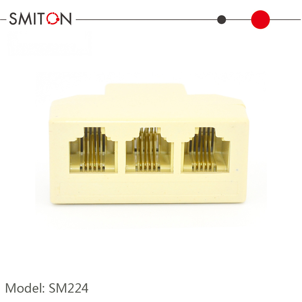 供应电话分线盒，电话四通 6p4c 一母转三母