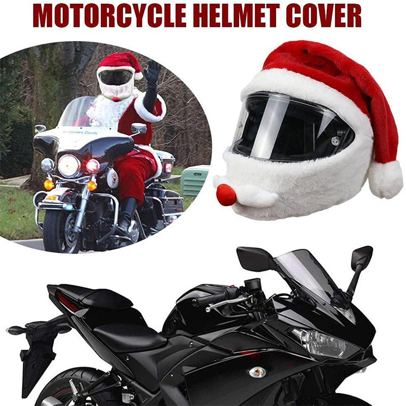 在庫ありのバイクヘルメットクリスマスハット アウトドアでクレイジーで面白いサンタクロースバイクヘルメットカバー クリスマス|undefined
