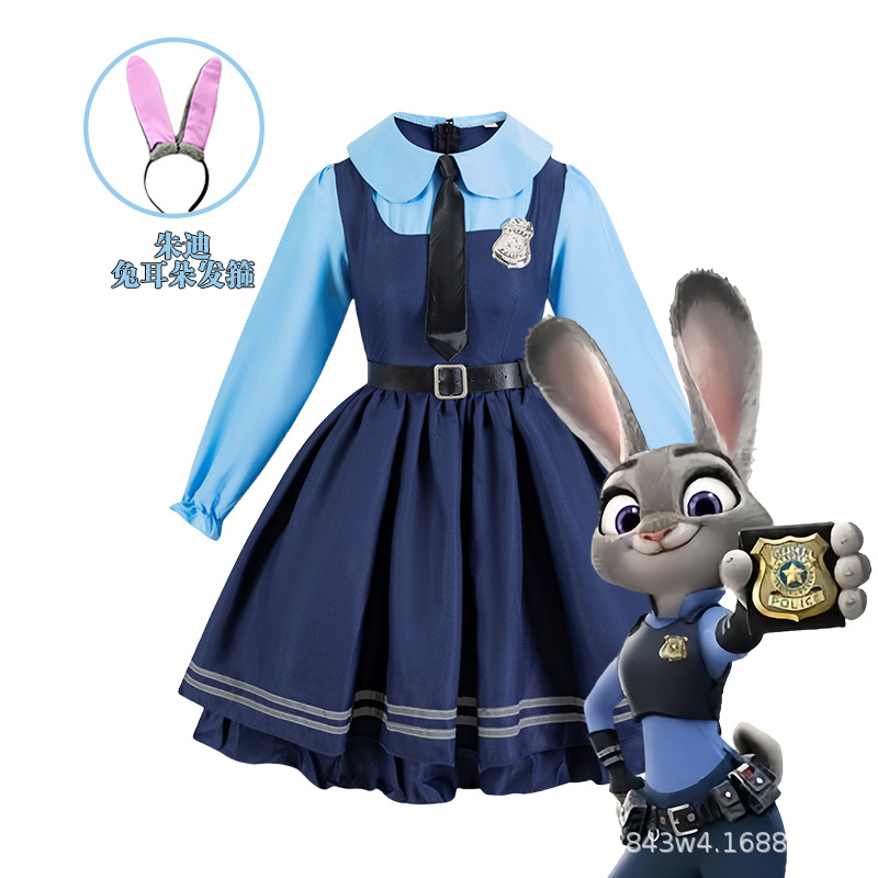 Zootopia Cosplay Police Bunny Judy Rabbit Dress Anthropomorphic Cosplay Costume Cosplay Outfit