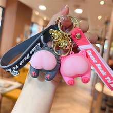 新款QQ弹屁屁钥匙扣包包挂件卡通可爱汽车钥匙链挂饰情侣礼品批发