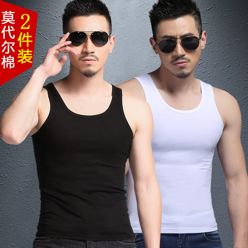 Summer silk T-shirt, body-friendly sports elastic vest for gym sleevless