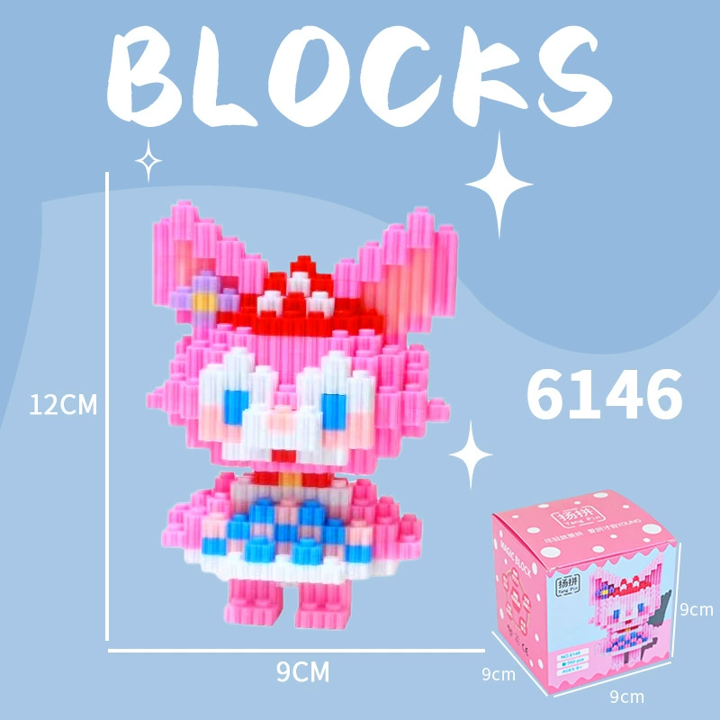 Cartoon Building Block Toy Set, Mini Constructor Doll, 9×9×9 cm, Assorted Character Designs