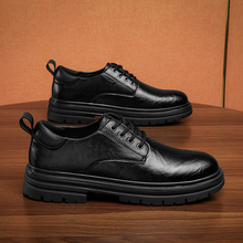 卡帝乐鳄鱼鞋工装风休闲皮鞋男秋冬低帮工作鞋户外休闲鞋子男型