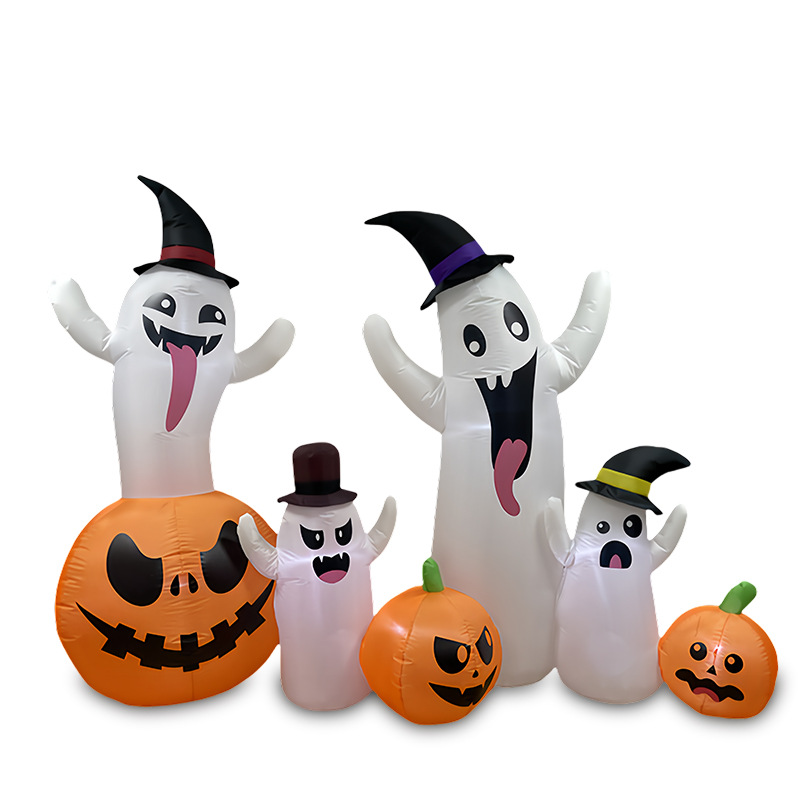 Halloween transfronterizo inflable fantasma fantasma blanco calabaza modelo de aire de terror al aire libre jardín LED decoración luminosa