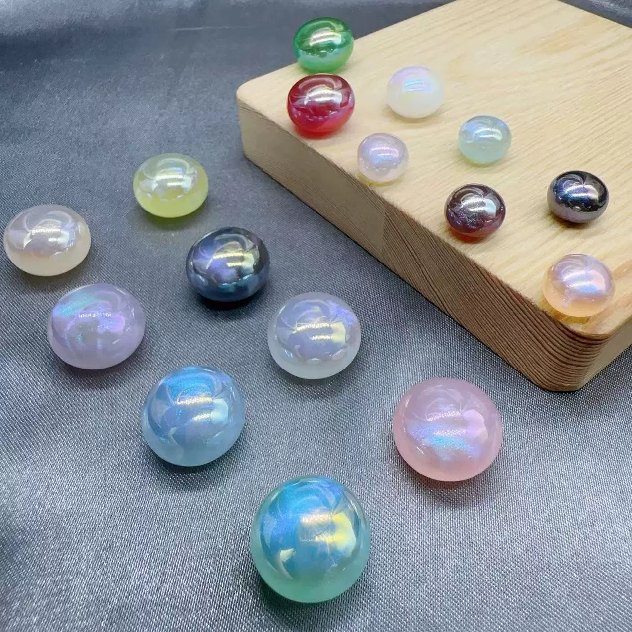 星空彩贝马贝珠 平底单孔面包珠仿珍珠diy饰品配件耳饰服饰吊坠