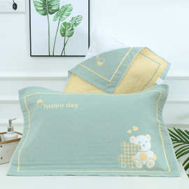 三层纱布大人的枕巾一对两条装52*78成人枕巾棉卡通吸汗棉枕头巾