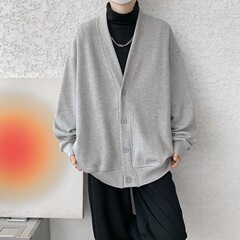 M-8XL可穿300斤高级感春秋季男士纯色开衫外套宽松大码重磅卫衣