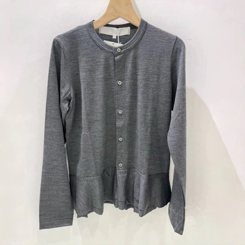 Cdg Kzyu 25 Autumn and Winter New Japanese Style Ruffled Hem Knitted Cardigan Women's Round Neck Jacket Top Cdg Kzyu 25 Autumn and Winter New Japanese Style Ruffled Hem Knitted Cardigan Women's Round Neck Jacket Top