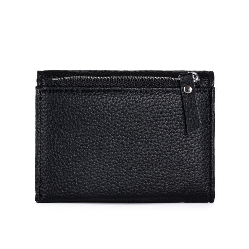 本革の質感和風財布女性 70% off クレジットカードバッグ折りたたみカードホルダー pu ライチ柄ジッパーコインポケット女性|undefined