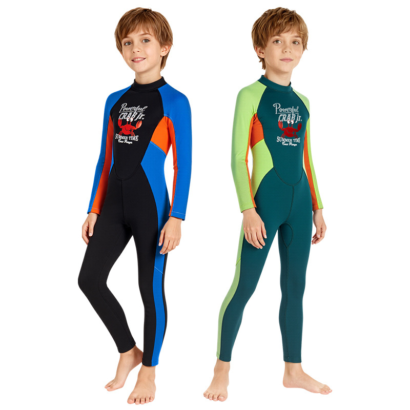 New children's diving suit 2.5MM one-body warm long sleeve diving suit boys winter swimming cold-proof snorkeling surfing suit