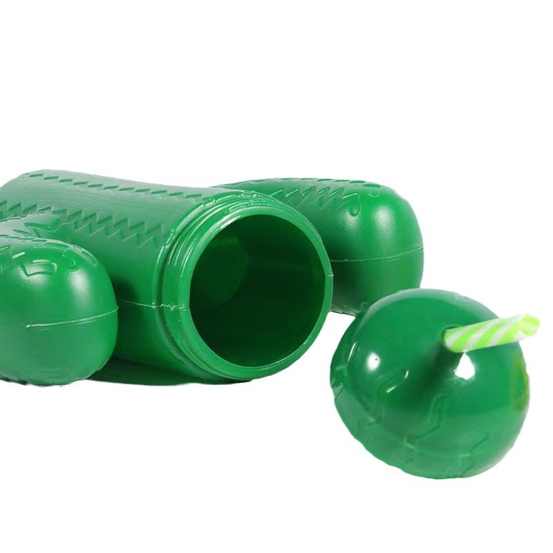 Fábrica directa in wind cactus forma de taza de té de leche de plástico bebida de jugo de limón taza de paja con tapa