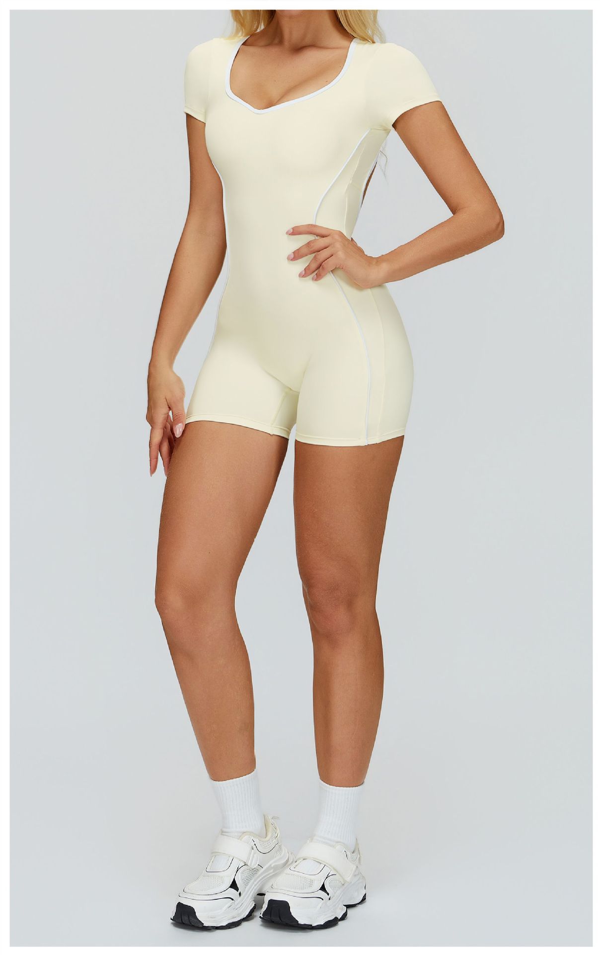 Damen Bodysuit Mit Farbblock-design Für Yoga Und Sport Training_voghion.com