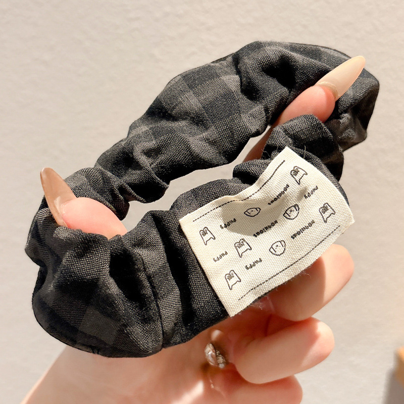 Colegio gris de viento cuadriculado anillo de cabello intestino grueso estudiantes de cabello simple cuerda de cabello universal cuerda de cabello de niña