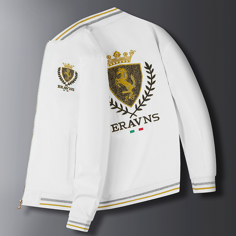 Spring and Autumn Embroidered Jacket Men's Trendy Brand Youth Handsome Trend INS Baseball Suit Slim Fit Coat_voghion.com