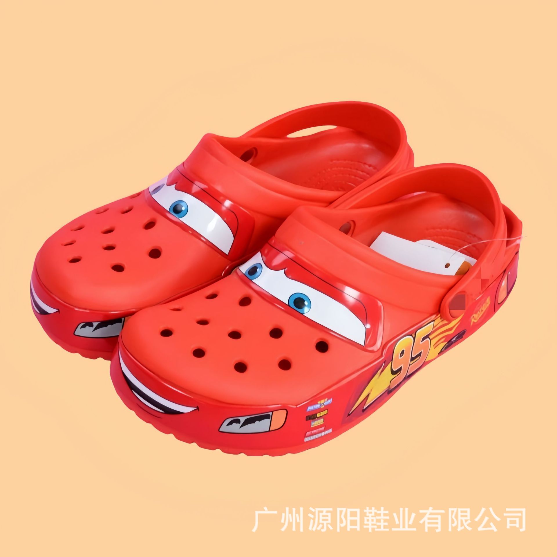 95 Mcqueen Car-Themed Men's and Women's Clogs, Beach Shoes, Non-Slip, Beach Motorcycle Style, Fashionable, Durable and Wear-Resistant