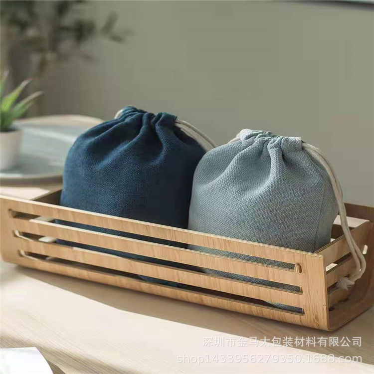 厂家推荐亚黄麻过无纺布底平红枣束口麻布袋 板栗 五谷杂粮收纳袋