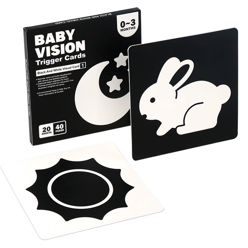 Трансграничная детская бумажная карта раннего образования для познавательного обучения 3+ детская образовательная забавная просветительская черно-белая карта визуальная стимуляция