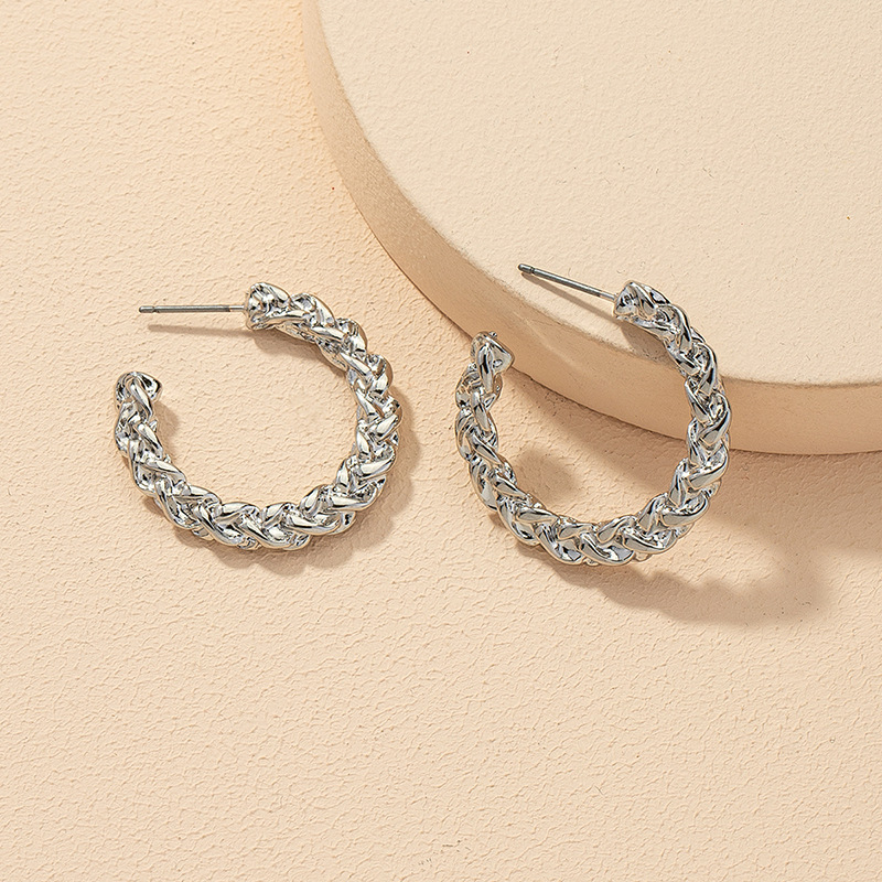 Fashion Alloy C-shaped Earrings display picture 8