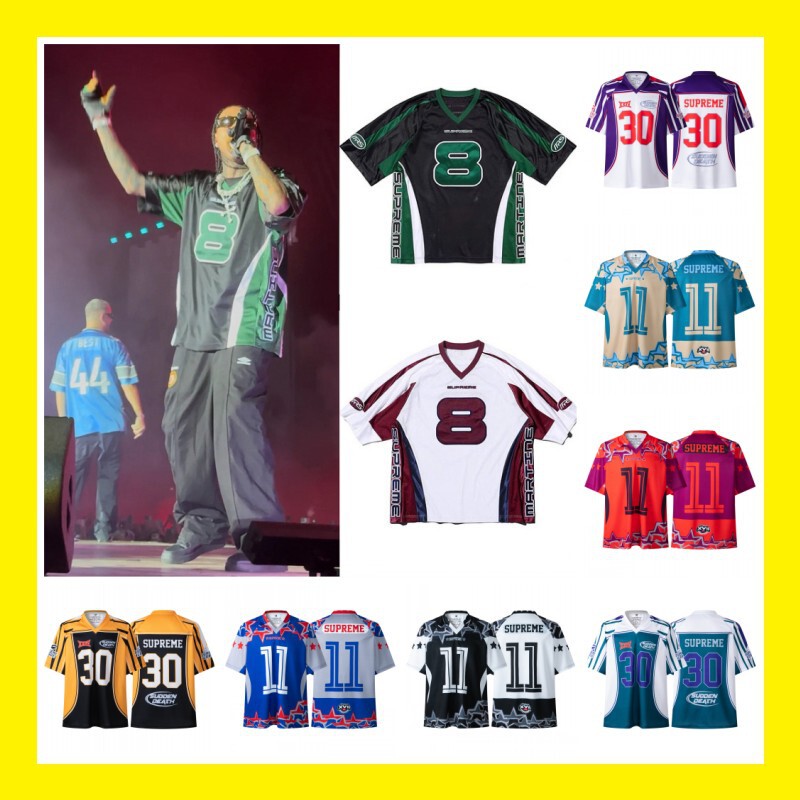 West Coast Jersey T-Shirt Outfit with Multiple Collabs, Yu Shuxin Outfit, Lee Taemin Extended Same Style Spliced Embroidery