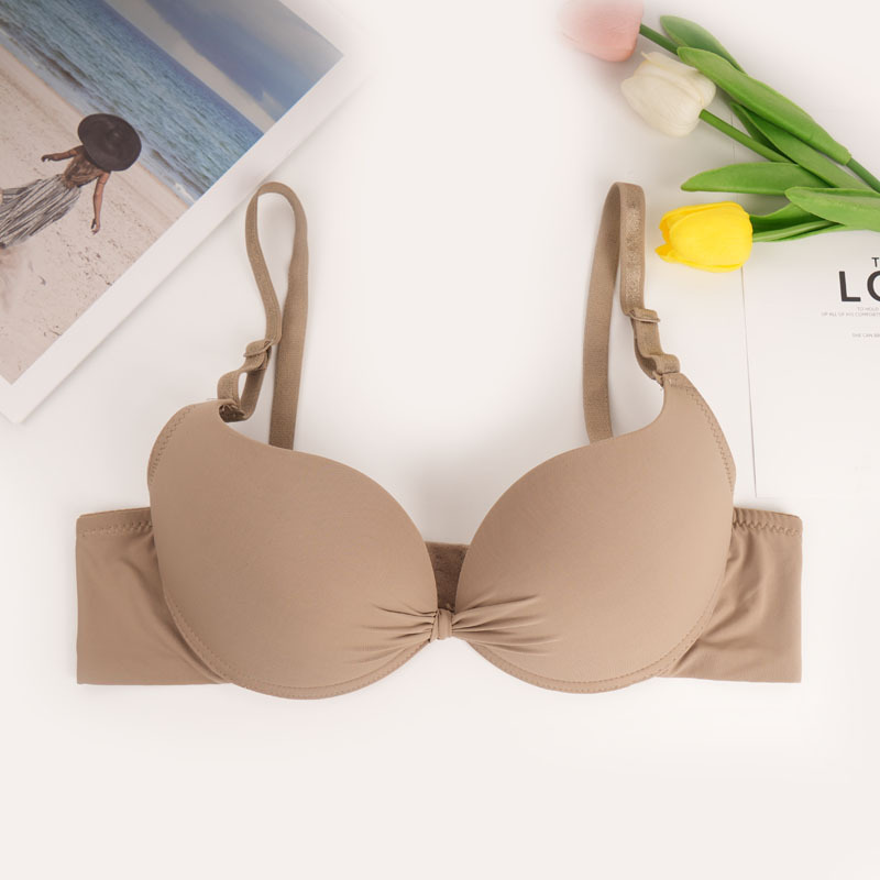 Brassiere de brillo de color sólido de comercio exterior transfronterizo con anillo de acero de soporte para juntar ropa interior sin marcas contra la caída del bra image 12