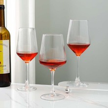 条纹红酒杯高级香槟杯高脚杯轻奢鸡尾酒玻璃饮品杯高颜值鸡尾酒杯