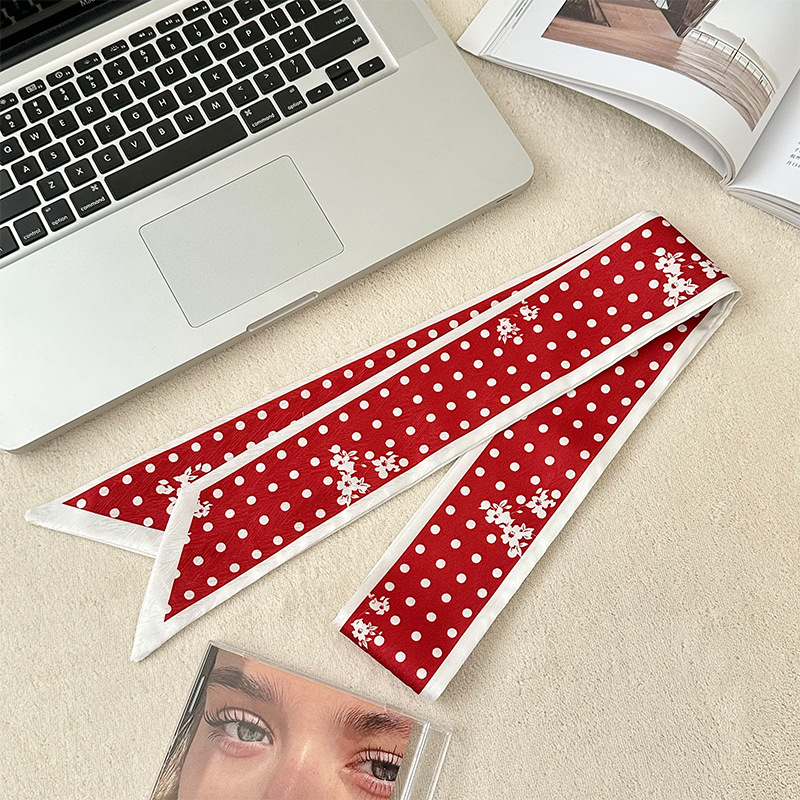 Pañuelo de seda, banda larga, sensación de alta calidad, bufanda pequeña decorativa, bolsa de toalla de seda, envuelta, pañuelo floral, cinta para el cabello, serpentín para el cabello