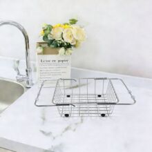 304不锈钢水槽伸缩沥水篮厨房置物架碗碟收纳架厨房用品厂家批发