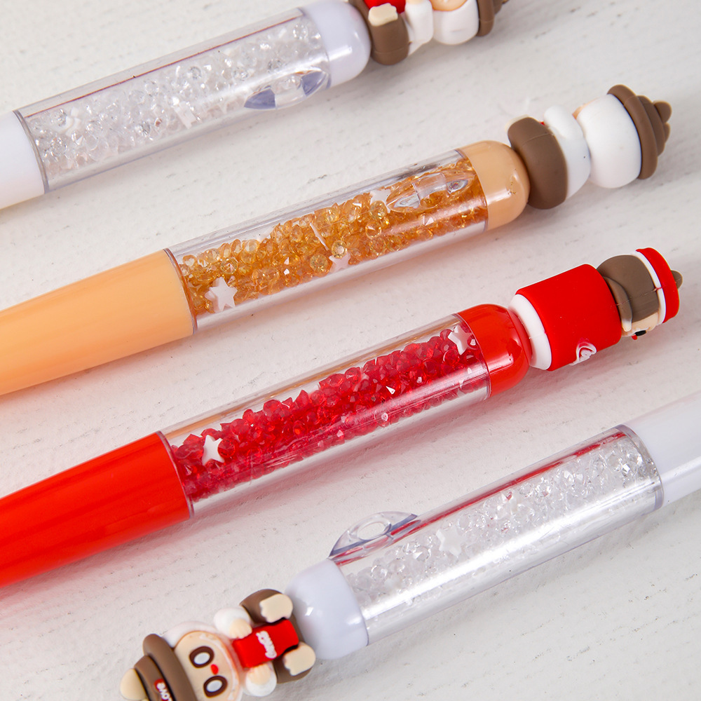 Caricaturas pequeñas Buda soda bolígrafo neutro de alto valor facial grano de aluminio suave diamante flash bolígrafo azul de comercio exterior artículos de papelería para estudiantes