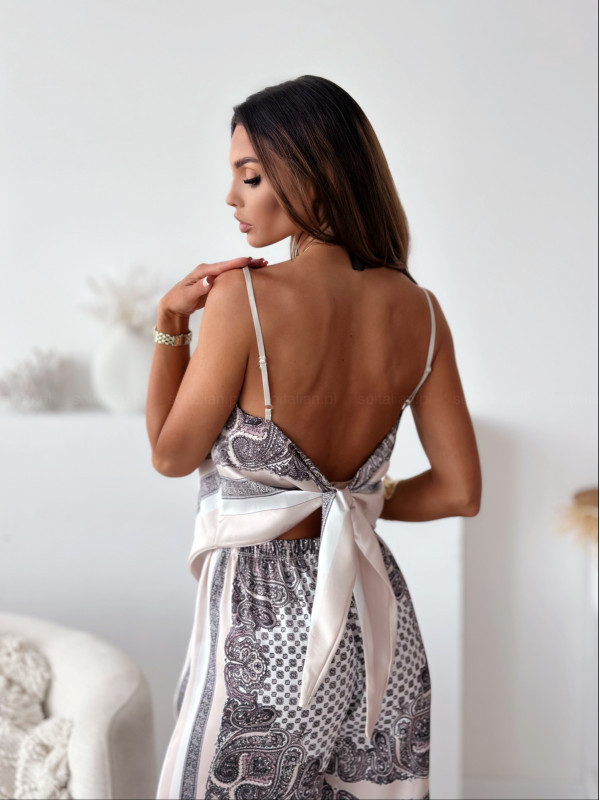 Women Clothing Printed Sexy Spaghetti Straps Corset Positioning Floral Trousers Two Piece Sets