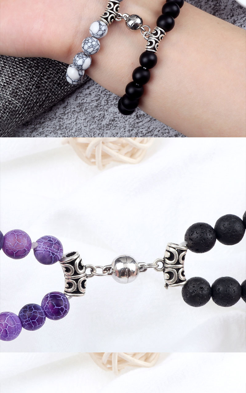 Couple Beaded Bracelets With Magnetic Attraction For Partners_voghion.com