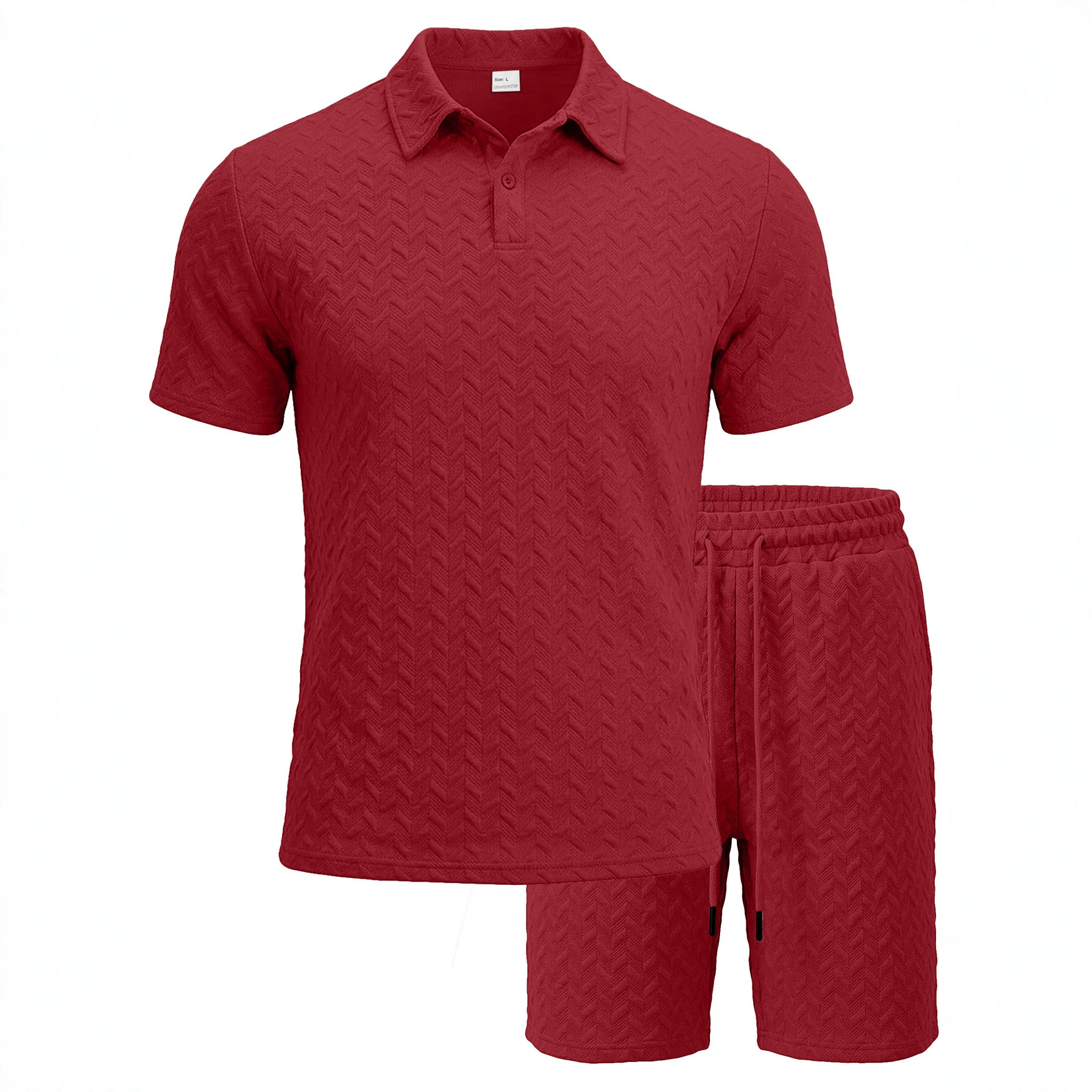 Venta directa de fábrica, traje de polo de manga corta para hombre, estilo casual, holgado, con solapa jacquard, novedad de verano, para exportación. image 6
