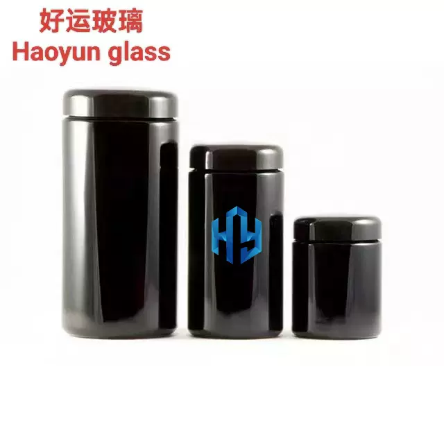 工厂直销多容量紫罗兰避光膏霜玻璃瓶大麻罐防紫外线大容量1000ml