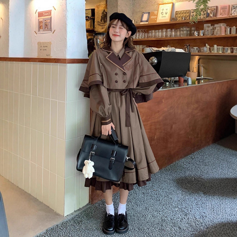 Academy-Style Japanese Retro Women's Clothing Set, Girl's Jk Uniform Dress, Cape Two-Piece Set, Lolita Princess Dress Academy-Style Japanese Retro Women's Clothing Set, Girl's Jk Uniform Dress, Cape Two-Piece Set, Lolita Princess Dress