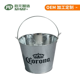5L金属单耳开瓶器冰桶 复古镀锌铁啤酒饮料桶 家用商用冰镇桶