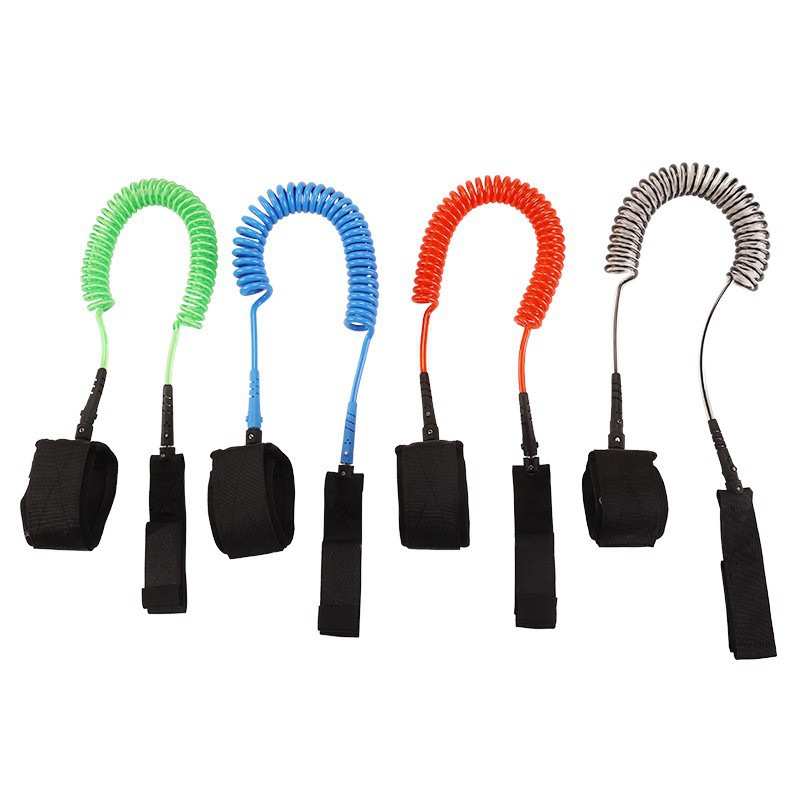 直销冲浪板桨板脚绳安全绳SUP可旋转伸缩绳冲浪板卷绳圈绳滑水绳