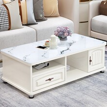 茶几桌客厅家用欧式大理石电视柜组合现代简约小户型圆角玻璃茶J&