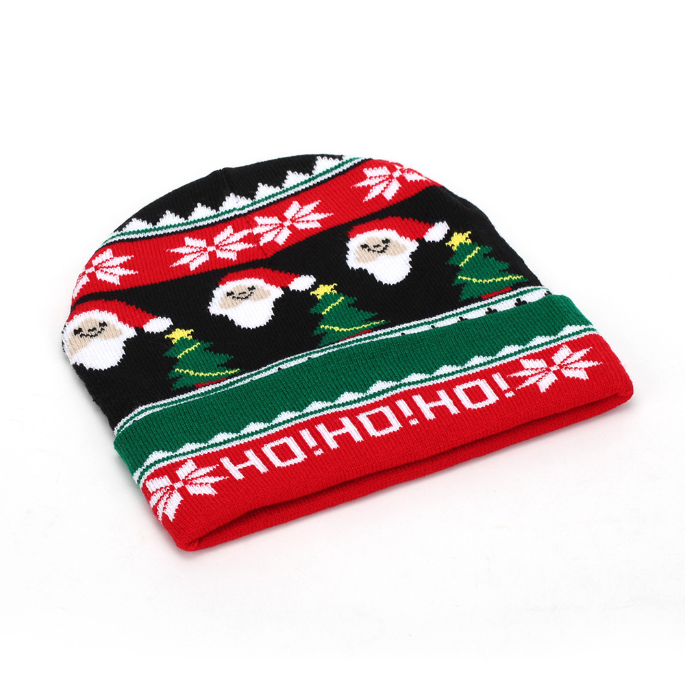 Transfronterizos nuevos fabricantes de sombreros de Jacquard de Navidad para suministrar sombreros de Navidad simples y universales para hombres y mujeres