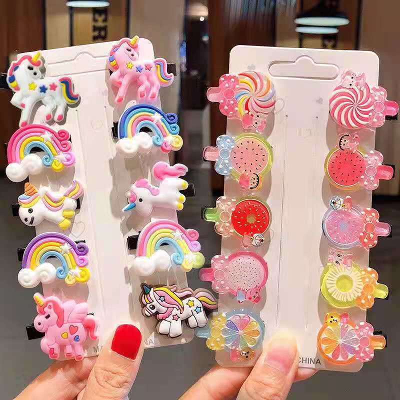 children Hairpin Card issuance baby lovely pinkycolor Rainbow Hairdressing student Bangs Hairpin Hairpin Headdress
