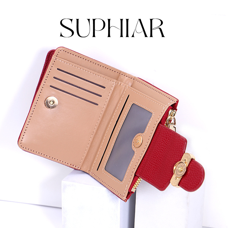 2025 nuevo producto de billetera de mujeres diez combinaciones de bolsas de color caramelo multi-tarjeta corta billetera de cambio de cremallera billetera de damas