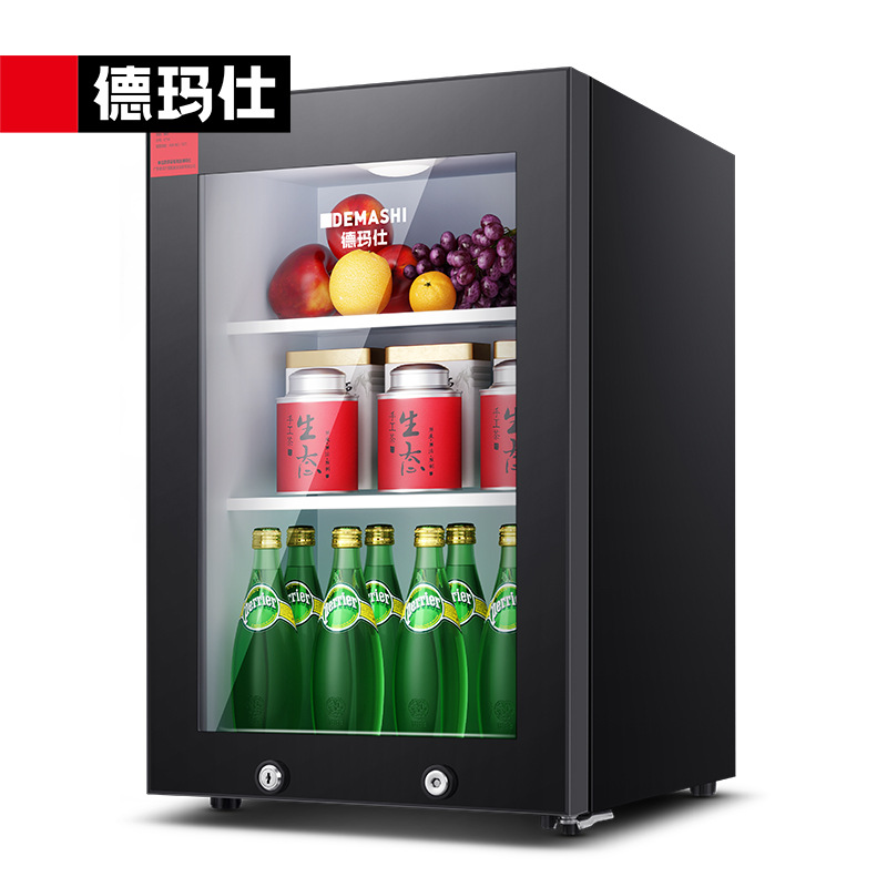 德玛仕（DEMASHI）办公室小冰箱茶叶饮料小型透明冰吧 留样柜商用