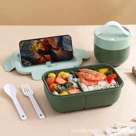 塑料分格午餐盒便当盒学生上班族大容量保温饭盒微波炉餐具套装新