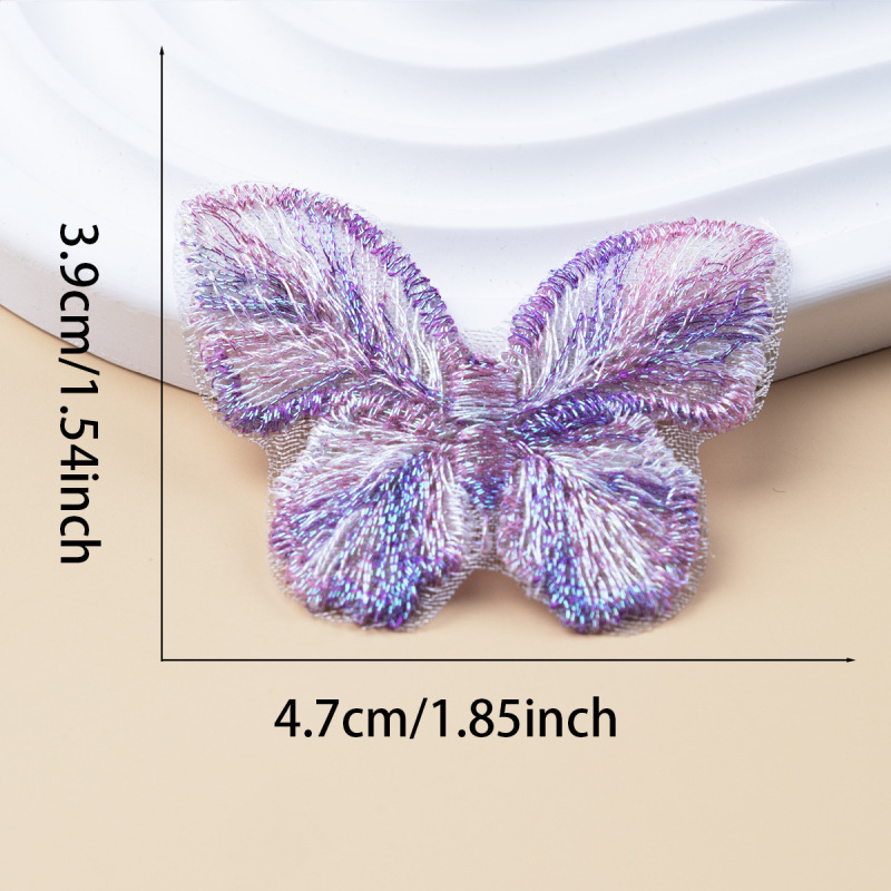 刺繍単層色糸蝶布ステッカー衣類アクセサリーデカール DIY ガーゼスカート漢服頭飾りオーガンザパッチステッカー|undefined