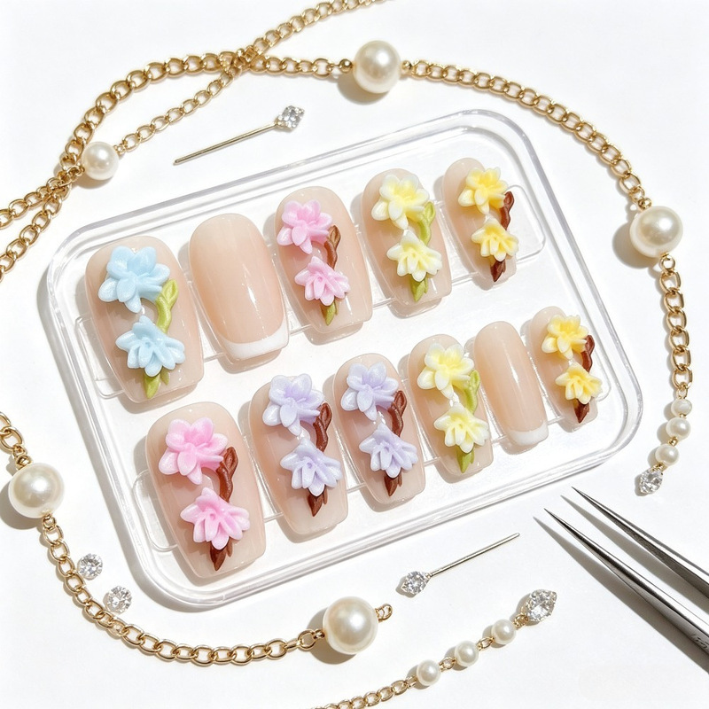 Mini imitation twin flower hairpins for nail art, DIY resin, Instagram-style, Xiaohongshu-inspired, creative earrings, hair clips, and accessories Mini imitation twin flower hairpins for nail art, DIY resin, Instagram-style, Xiaohongshu-inspired, creative earrings, hair clips, and accessories