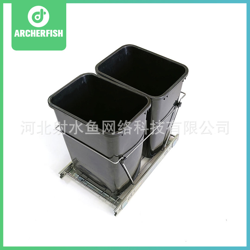 Kitchen Pull-out Trash Can Adjustable Kitchen Cabinet Pull-in Slide Rail Push-pull Trash Can