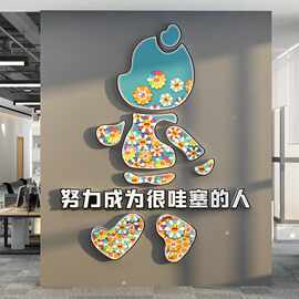 网红打造卡办公室墙面装饰企业文化司背景感氛围布置会议励志